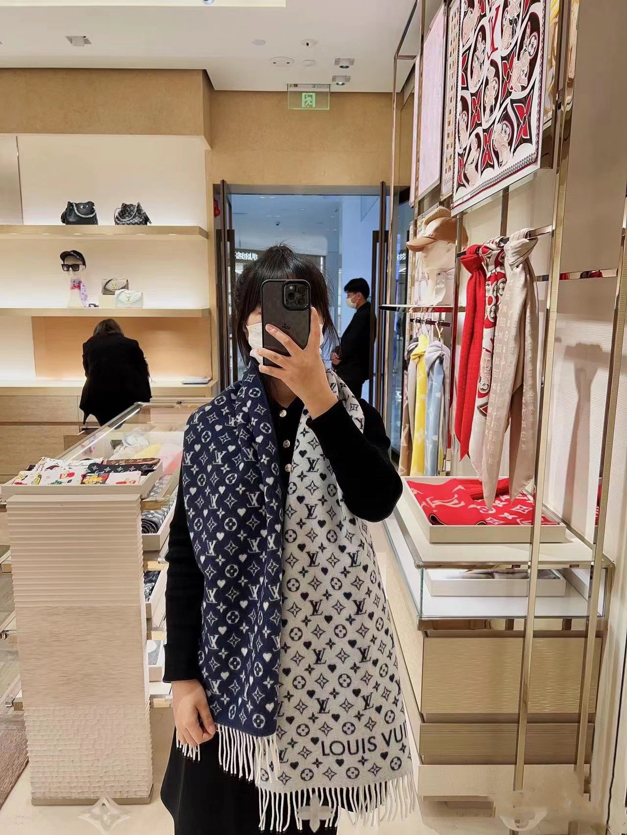 Louis Vuitton_SCARF_BLUE_45x200